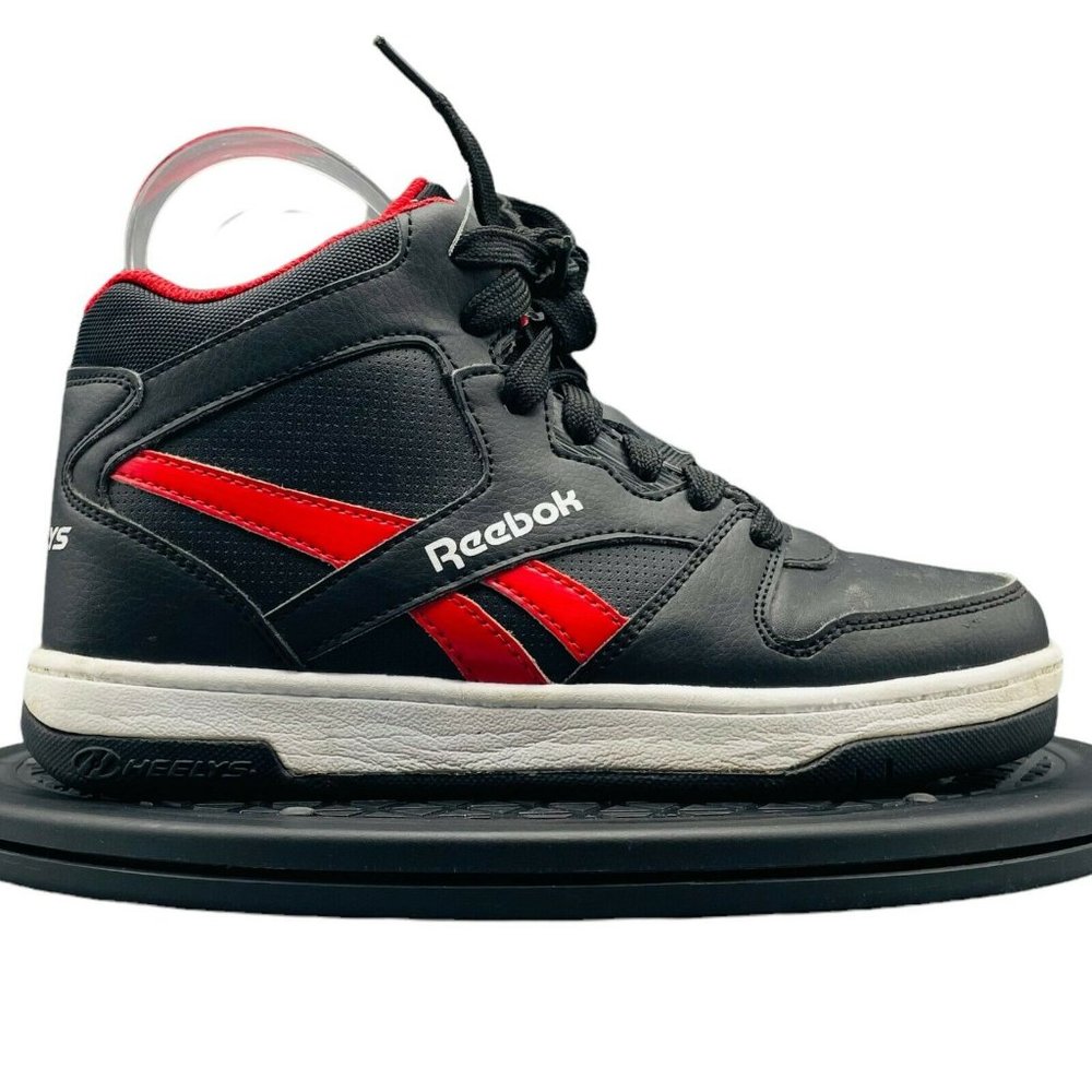 Reebok Heelys BB4500  Mid Skate Shoe Kids Black Red Medium Top 3 Sneakers